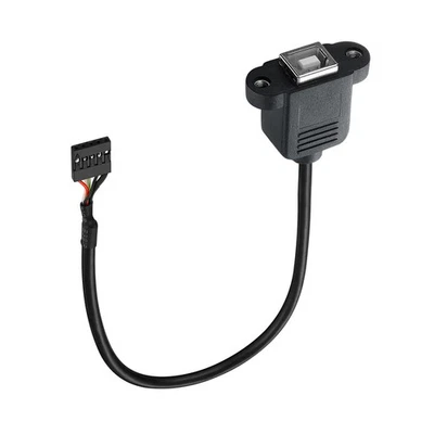 USB 2.0 Type-B Female Panel Mount to 2.0mm 5-Pin Motherboard Cable 0.3m - Image 1 of 4