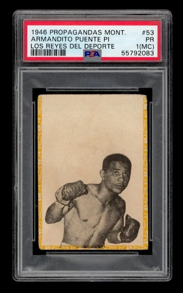 PSA 1 PR MC ARMANDITO PUENTE PI 1946 PROPAGANDAS MONTIEL #53 GRADED BOXING TPHLC - Image 1 of 2