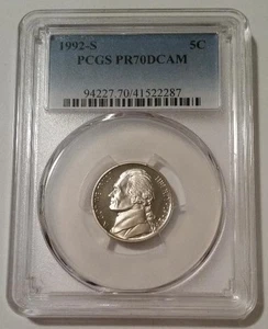 1992 S Jefferson Nickel Proof PR70 DCAM PCGS - Picture 1 of 2