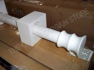 Pottery Barn West Elm Oversized Wood Curtain Rod BAMBOO Finials 8' White - Picture 1 of 5