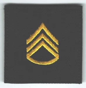E6 SSGT Rank Patch Gold Black Staff Sergeant (2" in) Fits For VELCRO® BRAND - Picture 1 of 1