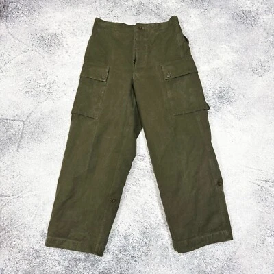 Vintage 1950s Army Military Cotton Olive Pants 32 size - Image 1 of 4