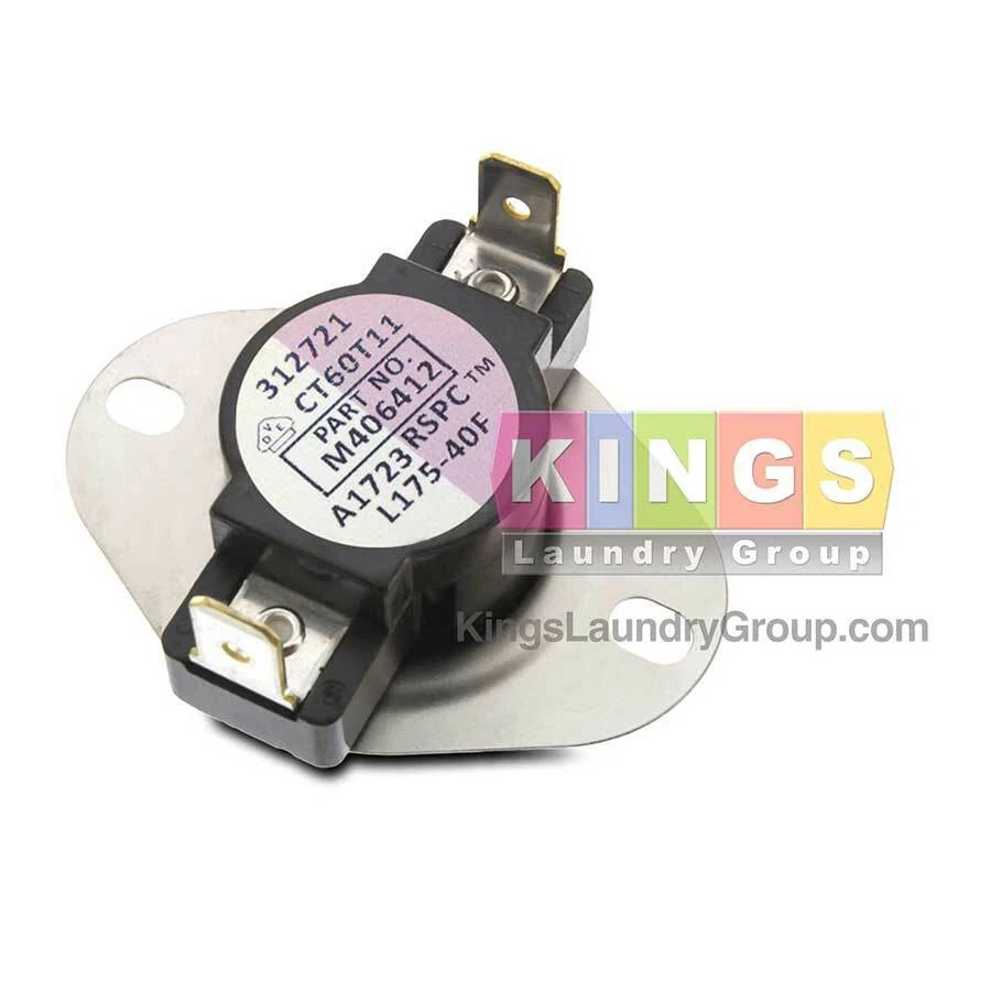 THERMOSTAT FOR HUEBSCH SPEED QUEEN ALLIANCE M406412  LIMIT-175F(VLT/WHT) - Image 1 of 1