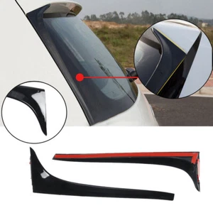 Rear Window Spoiler Side Wing Cover Trim Gloss Black For VW Golf MK7 2014-2018 - Picture 1 of 12