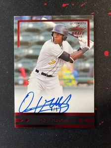2018 Leaf Ultimate Draft Oneil Cruz RED On Card Auto Rookie RC 4/5 Future Star - Bild 1 von 5