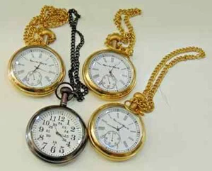 Lot of 4 Watch elgin vintage pocket Collectible Antique Brass Pocket Watch GIFT - Picture 1 of 4
