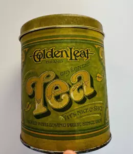 DE COLECCIÓN Y COLECCIONABLE 1977 HOJA DE ORO TÉ METAL LATA/CARRITO HECHO EN EE. UU. - Imagen 1 de 9