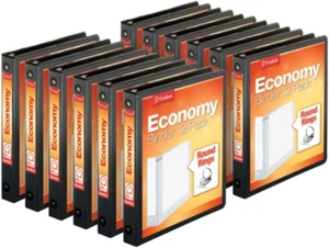 3 Ring Binder 1 Inch Presentation View Black Holds 225 Sheets 12 Pack of Binders - Picture 1 of 12