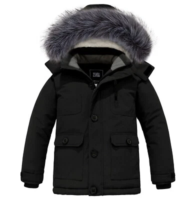 ZSHOW Boys' Winter Coat Warm Waterproof Puffer Jacket Thick Fleece Parka Hooded - Image 1 of 4