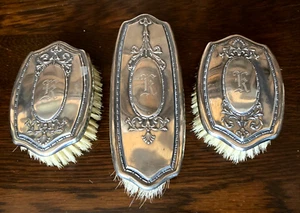ANTIQUE SILVER PLATE CLOTHES BRUSH SET - Picture 1 of 9