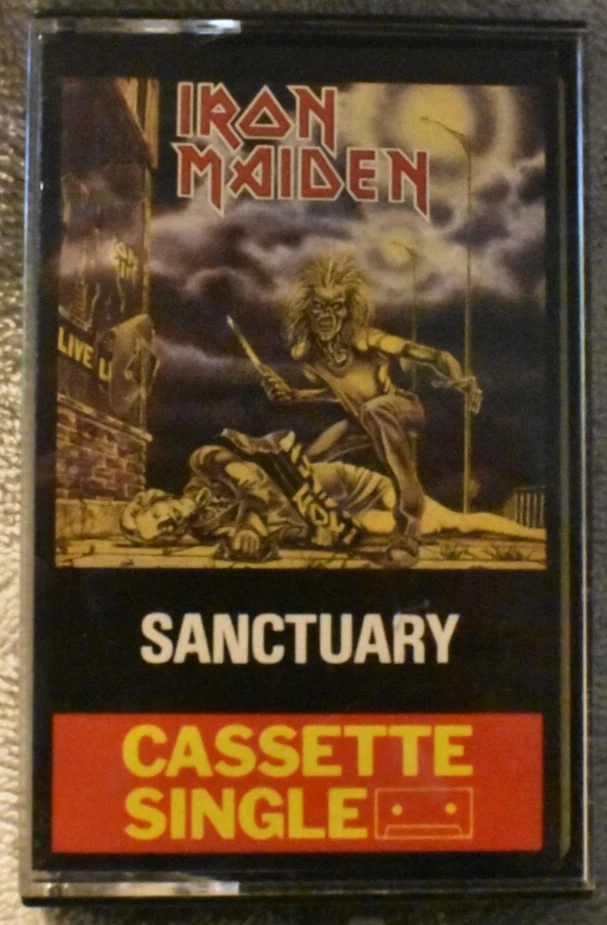 IRON MAIDEN -SANCTUARY -UK CASSETTE SINGLE 1980 EMI RECORDS -OUT OF PRINT - Image 1 of 4