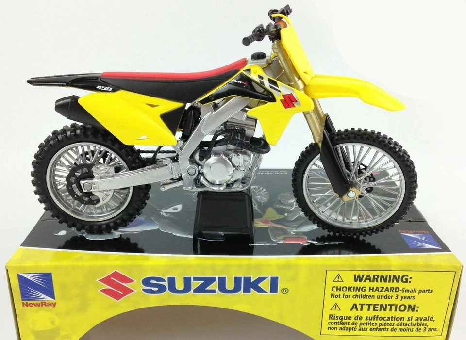 NEW Ray 1:12 Suzuki RMZ 450 Toy Model Motocross Motorbike off Road Yellow Kids - Image 1 of 4