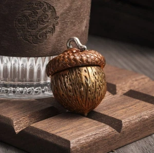 Bronze Casting Acorn Locket, Acorn Necklace, Personalized Necklace, Nut Box - Picture 1 of 8