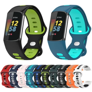 Replacement Strap Sports Silicone Wristband Watch Band For Fitbit Charge 6 5 - Picture 1 of 22