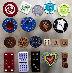 LARGE ODD BUTTONS: Handmade 20x Set, Found Object, Game Piece, Custom Art LOT #9 - Picture 1 of 4