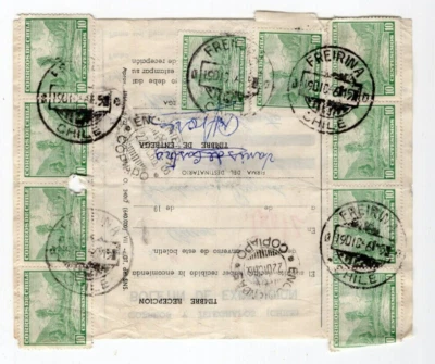 Chile 1967 small town cancel FREIRINA on parcel post to Copiapo - Image 1 of 2