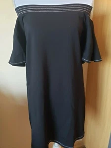 NWT ZARA black off the shoulders straight dress size M   - Picture 1 of 2