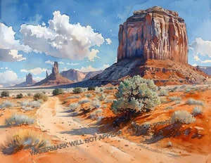 Stampa arte giclée Merrick Butte Monument Valley Arizona American West 8,5x11 - Foto 1 di 2