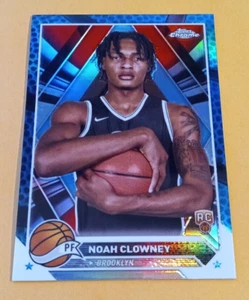 2024 Topps Chrome Basketball Noah Clowney Rookie RC #180 - Blue Refractor - Nets - Picture 1 of 2