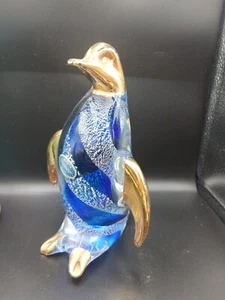 Vintage Murano Glass 10 inch Penguin Statue Venetian Glass Sticker - Picture 1 of 8