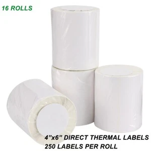 16 Rolls 4x6 Direct Thermal Shipping Labels 250/Roll For Zebra 2844 Rollo Eltron - Picture 1 of 7