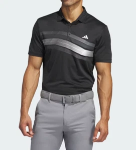 adidas Men's Black Core Chest Stripe Golf Polo Shirt (IX2018) Sizes XL/XXL - NWT - Picture 1 of 6