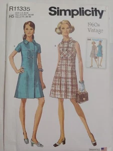 Dress A Line 6 8 10 12 14 Simplicity R11335 Sewing Pattern Vintage 60s 11335 UC - Picture 1 of 5