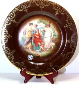 Epiag DF Czechoslovakia Pattern Porcelain 22K Gold Hanging/Cabinet Plate 10.75" - Picture 1 of 6