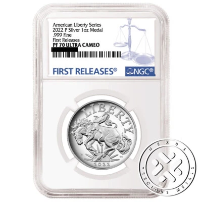 2022 P American Liberty Silver Medal NGC PF70 Ultra Cameo First Releases - Image 1 of 4