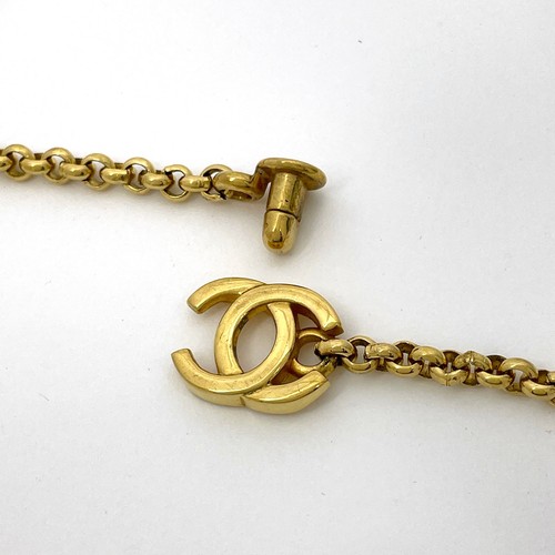 Collana CHANEL Coco Mark Catena CC Collana GP Placcata Oro Accessori Donna