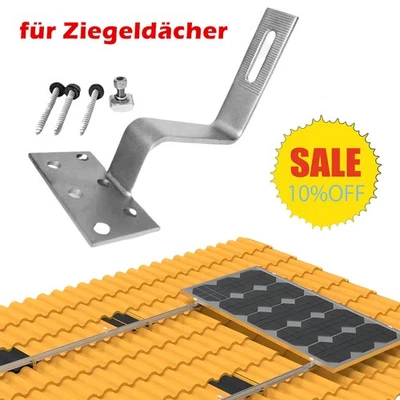 MARKENLOS Photovoltaik Solarpanel Halterung Dachhaken Ziegeldach Befestigung PV Montage