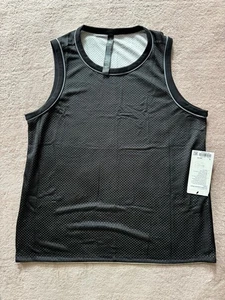 Lululemon doppellagiges Mesh-Tanktop für Herren schwarz Größe X-Large neu mit Etikett - Bild 1 von 6