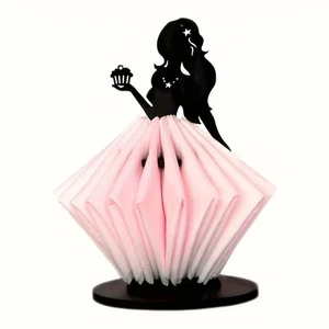 Wooden Lady Napkin Holder Dress Carved Napkin Holder for Kitchen Cocktail tables - Picture 1 of 7