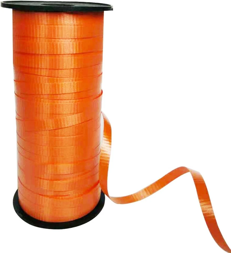 Carrete de cinta de globo metálico - rizado y prensado para regalo naranja  Foto 1 de 1