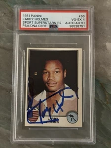1981 1982 Panini #66 Larry Holmes Rookie RC Signed Auto PSA/DNA PSA 4 - Picture 1 of 3