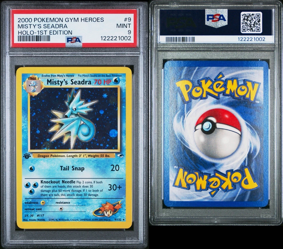 Pokemon Misty's Seadra Gym Heroes 1st Edition Holo Rare #9 PSA 9 Mint - Image 1 of 1