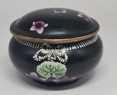 Shelley antique 8178 Violette 1920s cold cream pot violets flowers 2.5" - Image 1 of 4