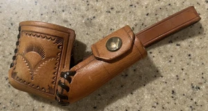 Vintage Leather Cover for Smoking Pipe - Hand-Crafted by H. D. Baker Jr. - Picture 1 of 6