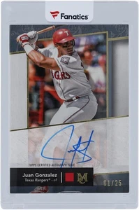 Juan Gonzalez Texas Rangers Signed 2024 Topps Museum Collection #AA-JG 1/25 Card - Picture 1 of 3