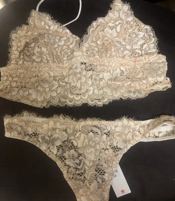 Cosabella Women's Beige Pret-A-Porter Bralette Bra And Thong Set Size S NWT - Image 1 of 4
