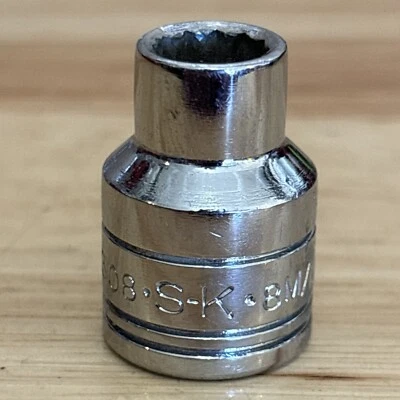SK Tools 8mm Shallow Socket 3/8' Drive 12 Point 308 Vintage USA - Image 1 of 4