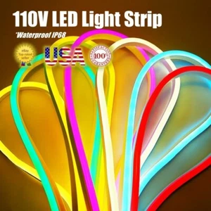 150ft LED Neon Rope Light Strip Flex Tube Wedding Garden Sign Decor Outdoor 110V - Picture 1 of 93