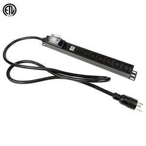 LCD Metered PDU 240V 30A L6-30P 6xC13 Cryptocurrency Mining with Breaker 19in