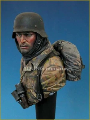 Young Miniatures - German Waffen SS Ardennes 1944  - 1/10th Resin Bust - YM1810 - Image 1 of 4