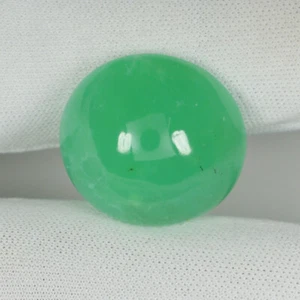 25.32 ct GORGEOUS GREEN / NATURAL CHRYSOPRASE ROUND CABOCHON - See Vdo RC - Picture 1 of 2