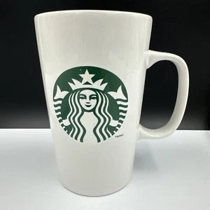 2014 Starbucks Tall 16oz White Coffee Tea Latte Mug Cup Green Mermaid Siren Logo - Picture 1 of 14