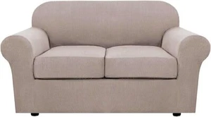 3 Piece Stretch Sofa Covers for 2 Cushion Loveseat Couch Covers for Living Room - Picture 1 of 8