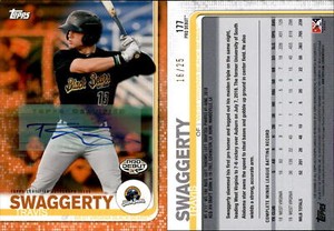 TRAVIS SWAGGERTY 2019 Topps Pro Debut Autograph Auto Orange 16/25 Black Bears