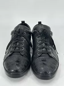 Zapatillas Brioni de cuero de cocodrilo negras para hombre talla EU 46 US 12 - Imagen 1 de 9