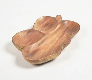 MANGO WOOD Fruit Shaped Tray~ECO-RAW + NATURAL~ 10.5x6.5x1.5~MADE IN INDIA - Picture 1 of 3